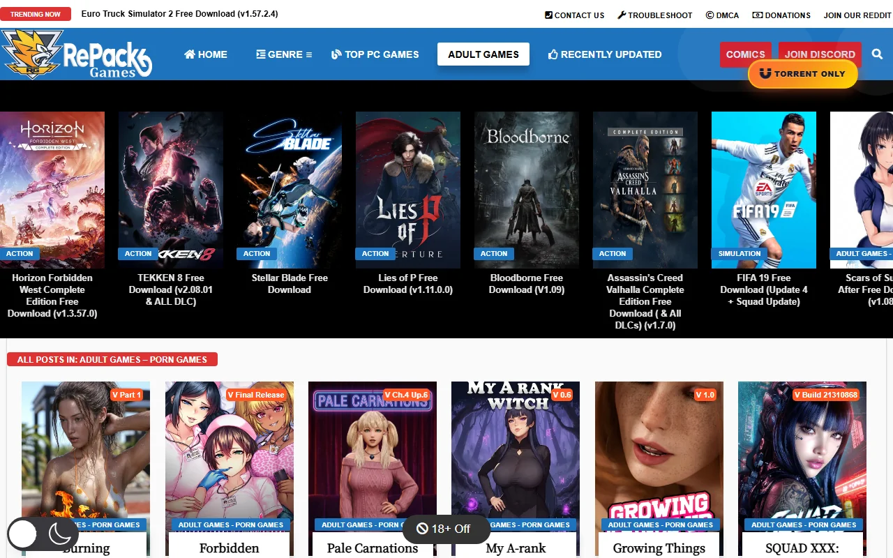 Screenshot of Repackgames